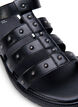 Sandal med bred passform og nagler, Svart, Packshot image number 3