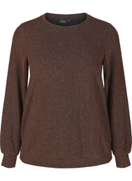 Bluse med shimmer mønster, Copper ZigzagShimmer