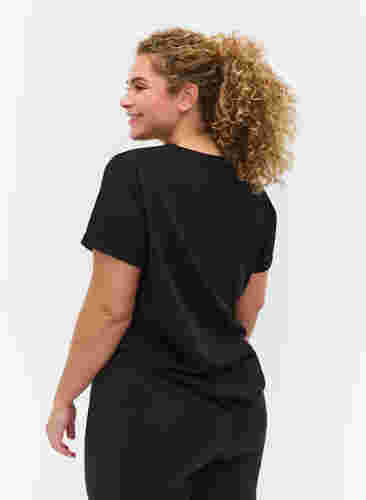 T-skjorte til trening med trykk, Black Diva Pink, Model image number 1