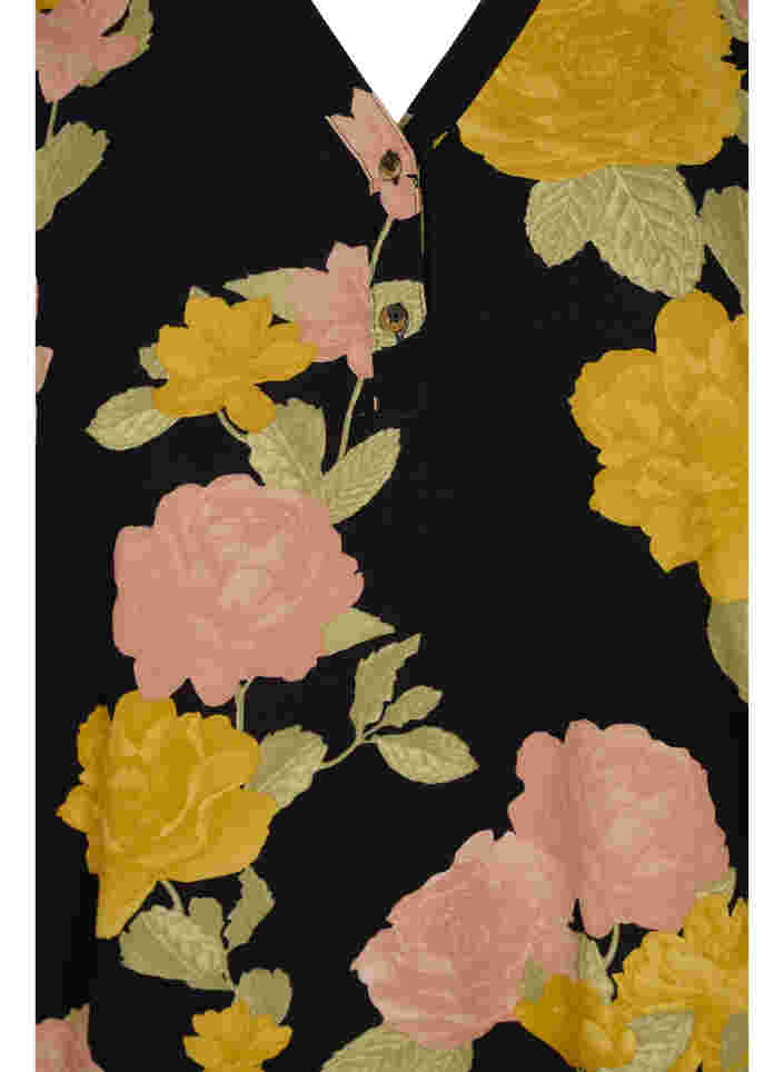 Bluse i 100% viskose med blomstermønster, Scarab Flower, Packshot image number 2