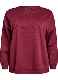 Genser med brodert Milan-motiv, Mørk Bordeaux Genser med brodert Milan-motiv