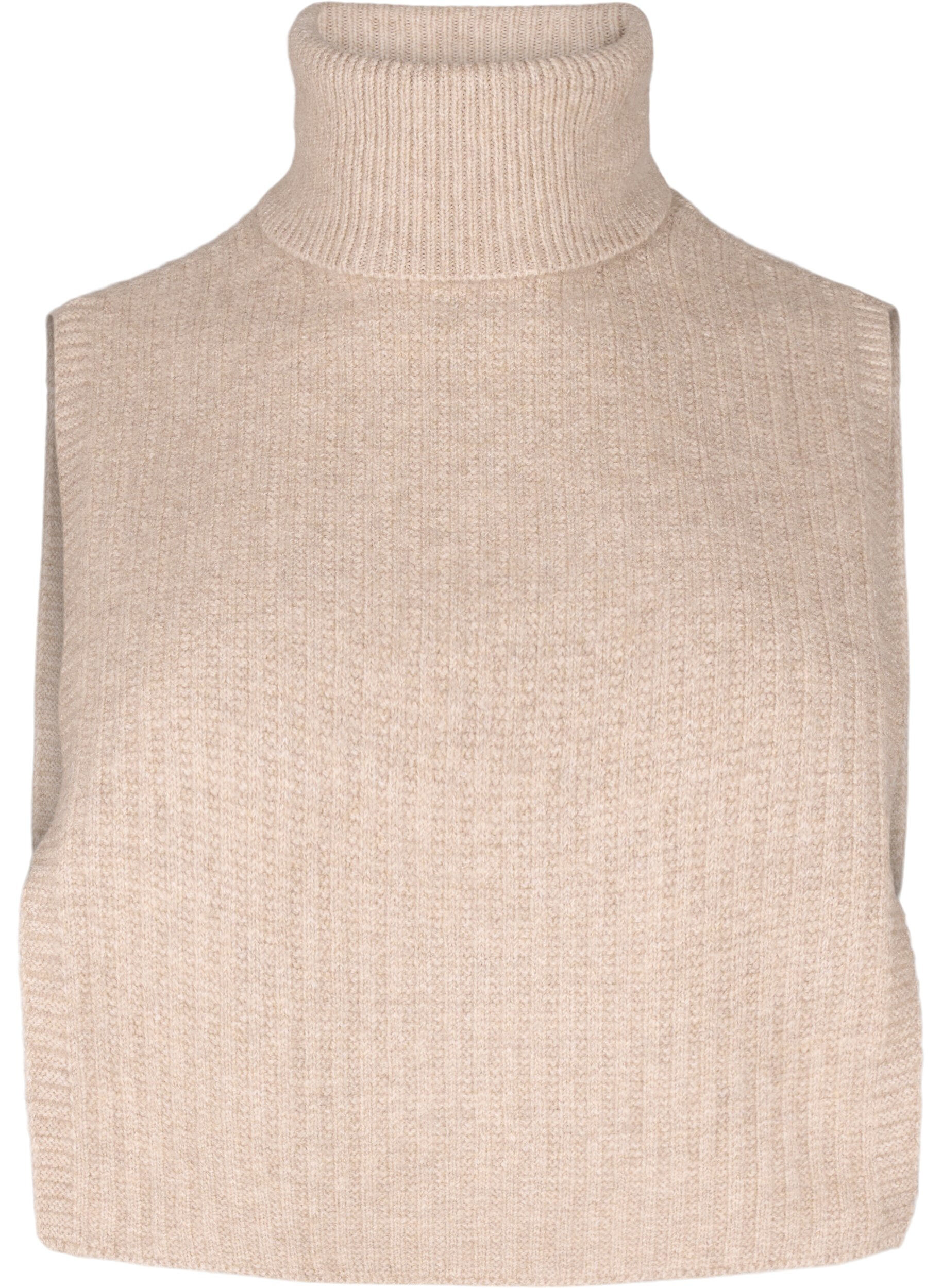 Zizzi Ribbestrikket halsvarmer, Silver Mink, Packshot image number 0