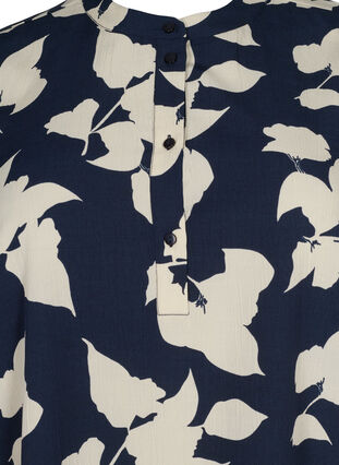 FLASH - Blomstrete tunika med korte ermer, Blue White Flower, Packshot image number 2
