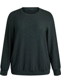 Bluse med fiskebensmønster og glittertråd, Grønn Bluse med fiskebensmønster og glittertråd