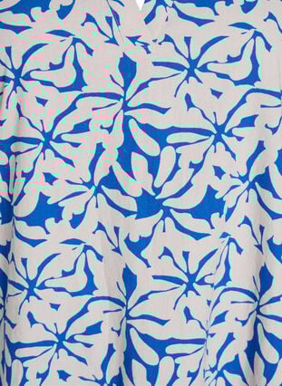Zizzi Tunika med V-hals og rysjedetaljer, Blå, Packshot image number 2