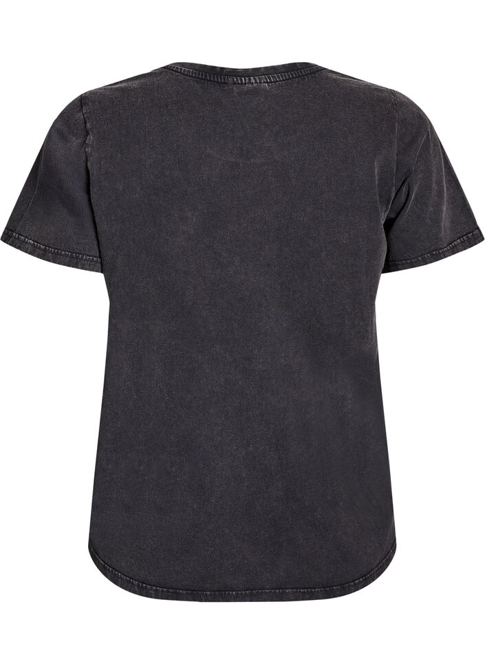T-skjorte i organisk bomull med et vasket utseende, Grey Washed, Packshot