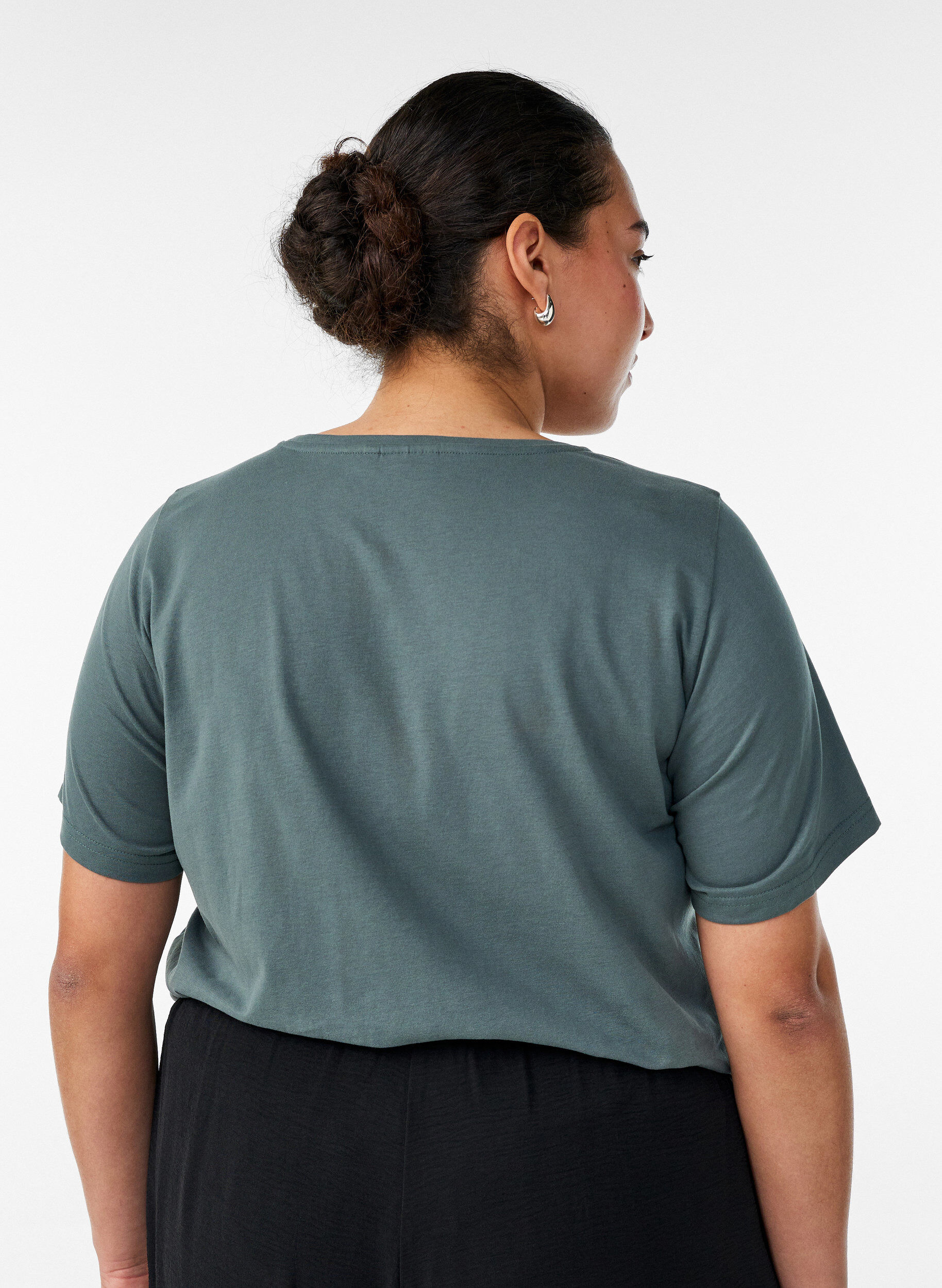 ZizziT-skjorte med trykk, Gr&oslash;nn, Model image number 2