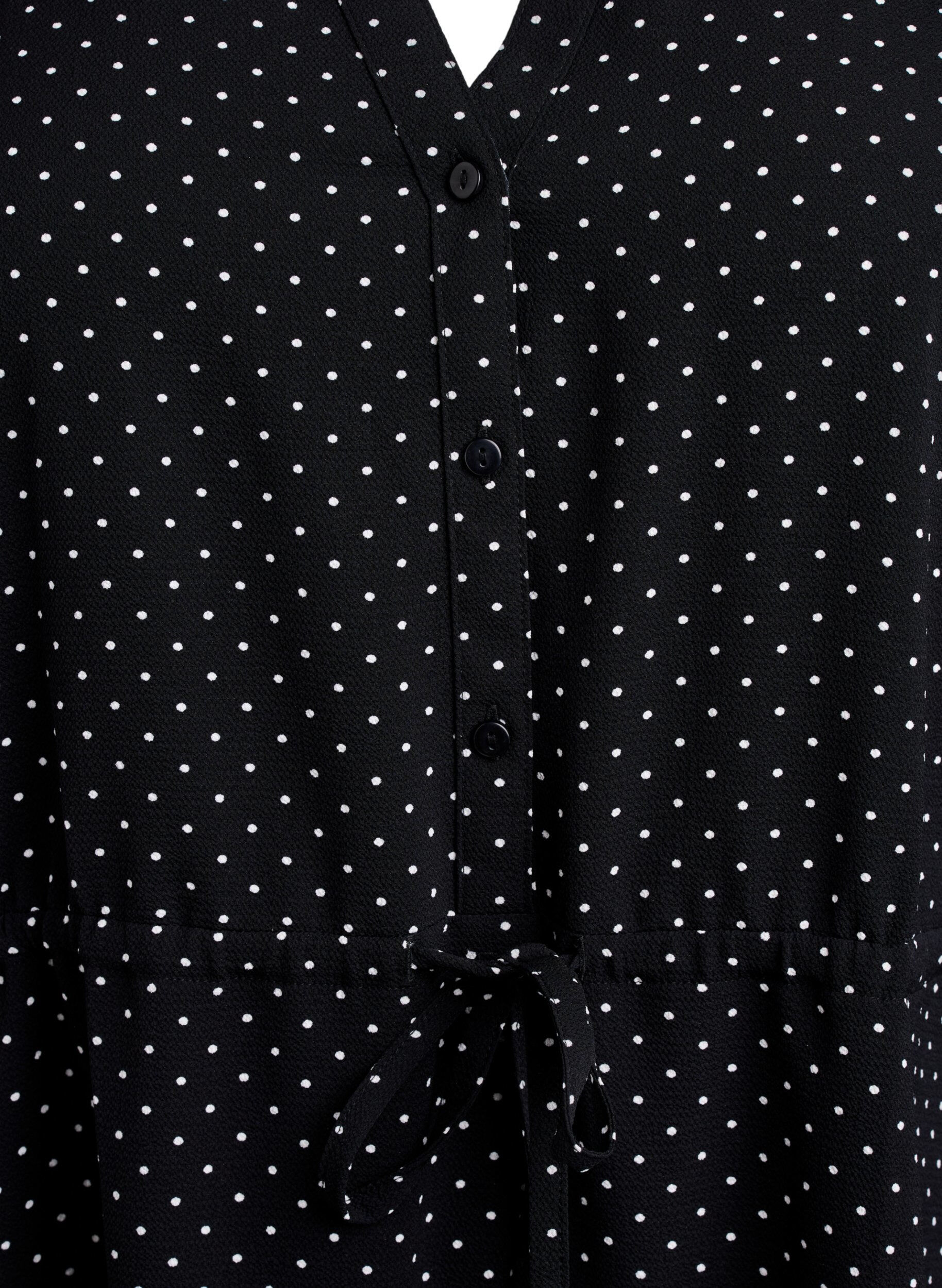 Zizzi Knelang kjole med knytebelte, Svart, Packshot image number 2