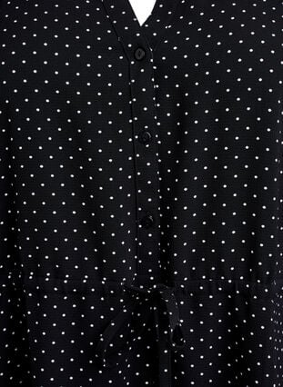 Zizzi Knelang kjole med knytebelte, Svart, Packshot image number 2