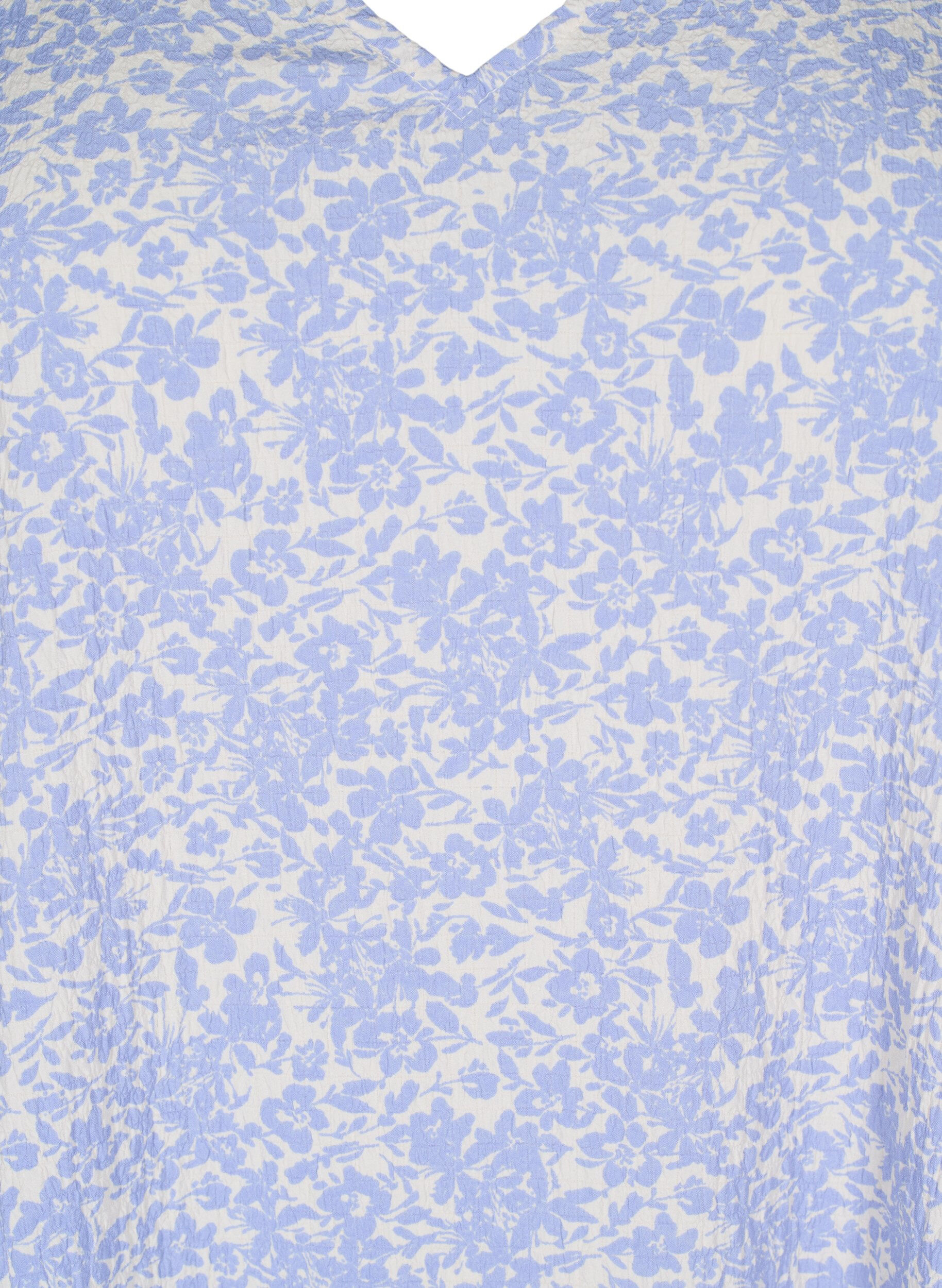 Zizzi Kortermet kjole med V-utringning, Bl&aring;, Packshot image number 2