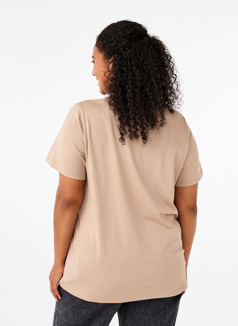 T-skjorte i bomull med trykk, S. Mink w. Flower, Model image number 1