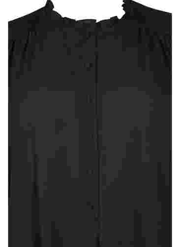 Tunika med volangekrage og lange ermer, Black, Packshot image number 2