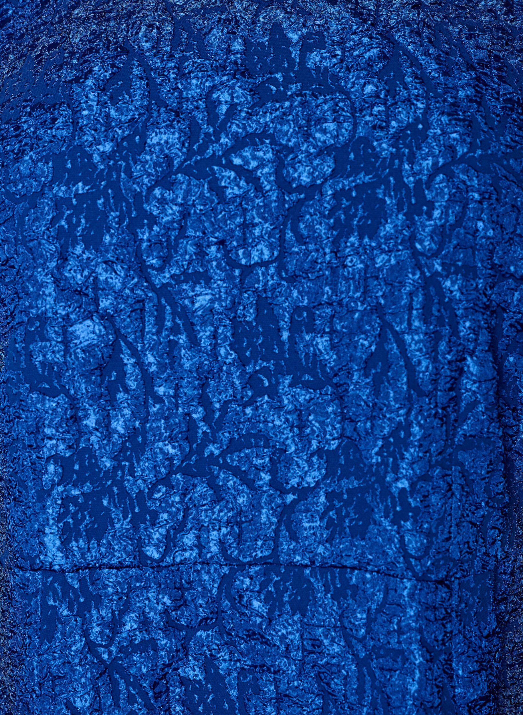 ZizziJacquard kjole med puffermer og A-linje, Bl&aring;, Packshot image number 2