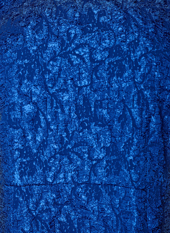 Jacquard kjole med puffermer og A-linje, Bl&aring;, Packshot image number 2