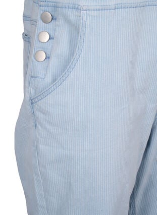 Zizzi Striped denim snekkerbukser, L. Blue Denim Stripe, Packshot image number 3