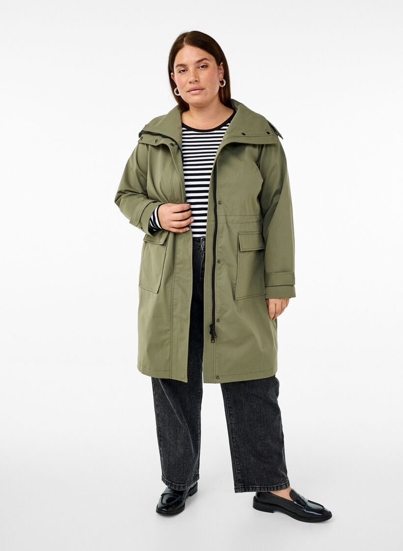 Vannavstøtende parkas jakke, Deep Lichen Green, Model