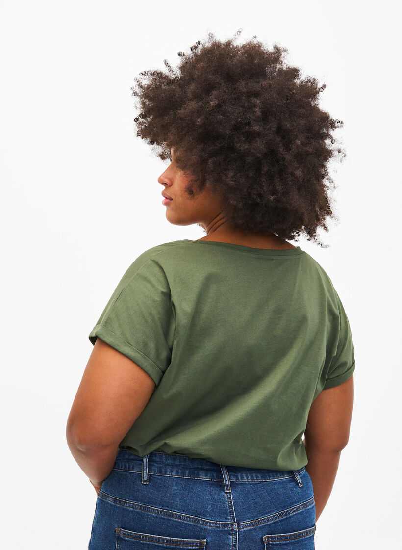 T-skjorte i økologisk bomull med gulltrykk, Thyme W. Free, Model image number 1