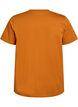 Basic T-skjorte i bomull med rund hals, Orange, Packshot image number 1