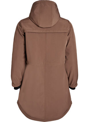 Zizzi Vannavvisende softshell jakke med vattert fôr, Brun, Packshot image number 1