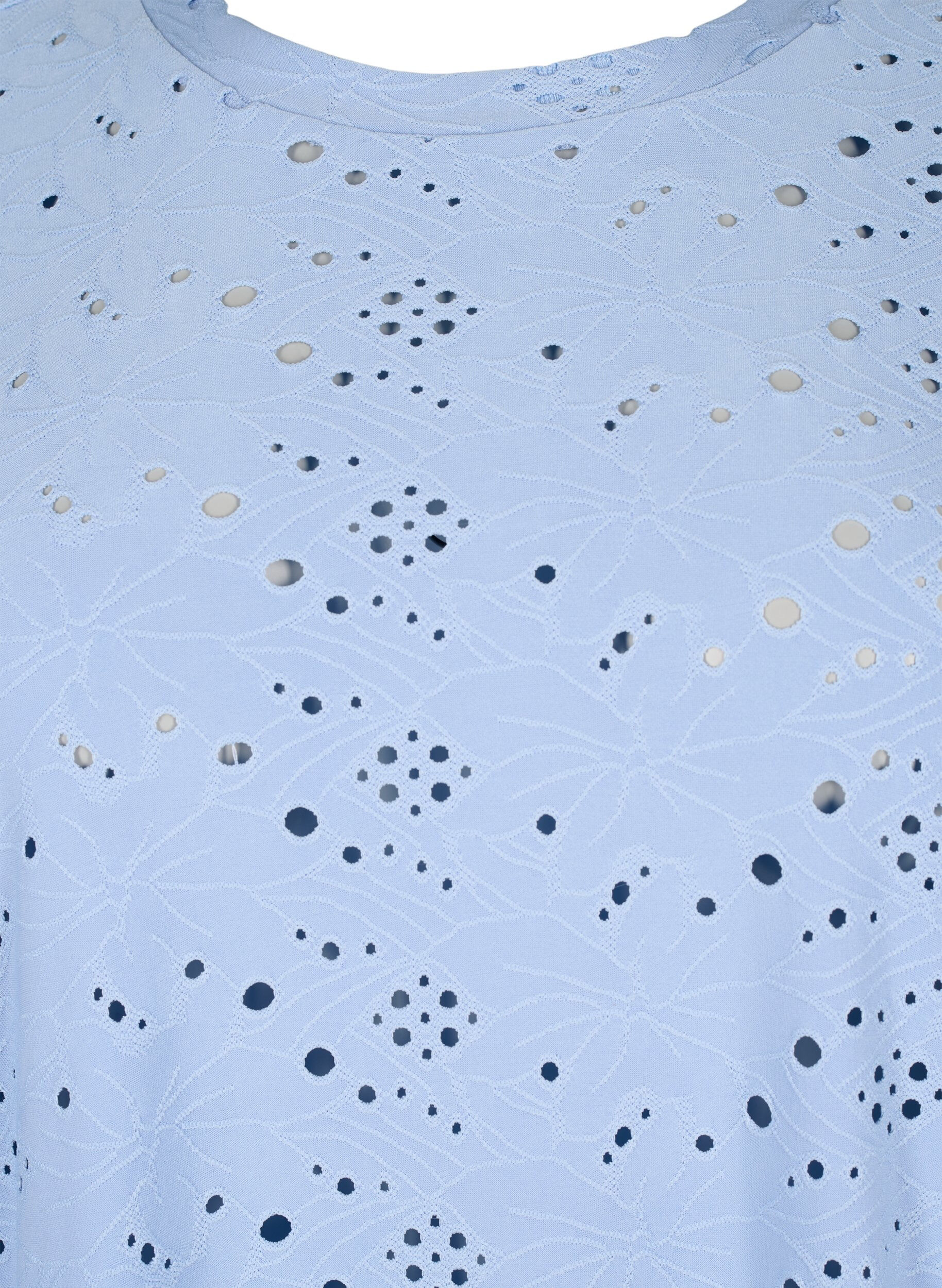 Zizzi Langermet bluse med hullm&oslash;nster, Serenity, Packshot image number 2