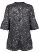 Paljettkjole med V-hals og 3/4 ermer, Black w. Sequins, Packshot image number 1