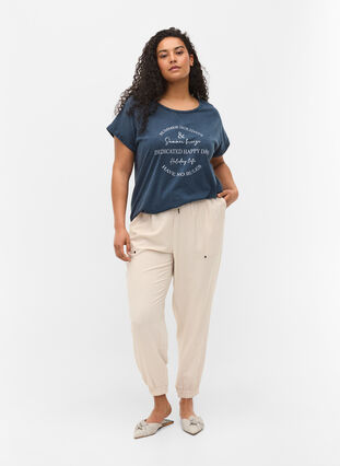 T-skjorte i økologisk bomull med trykk, NavyBlazer Acid Bird, Model image number 2