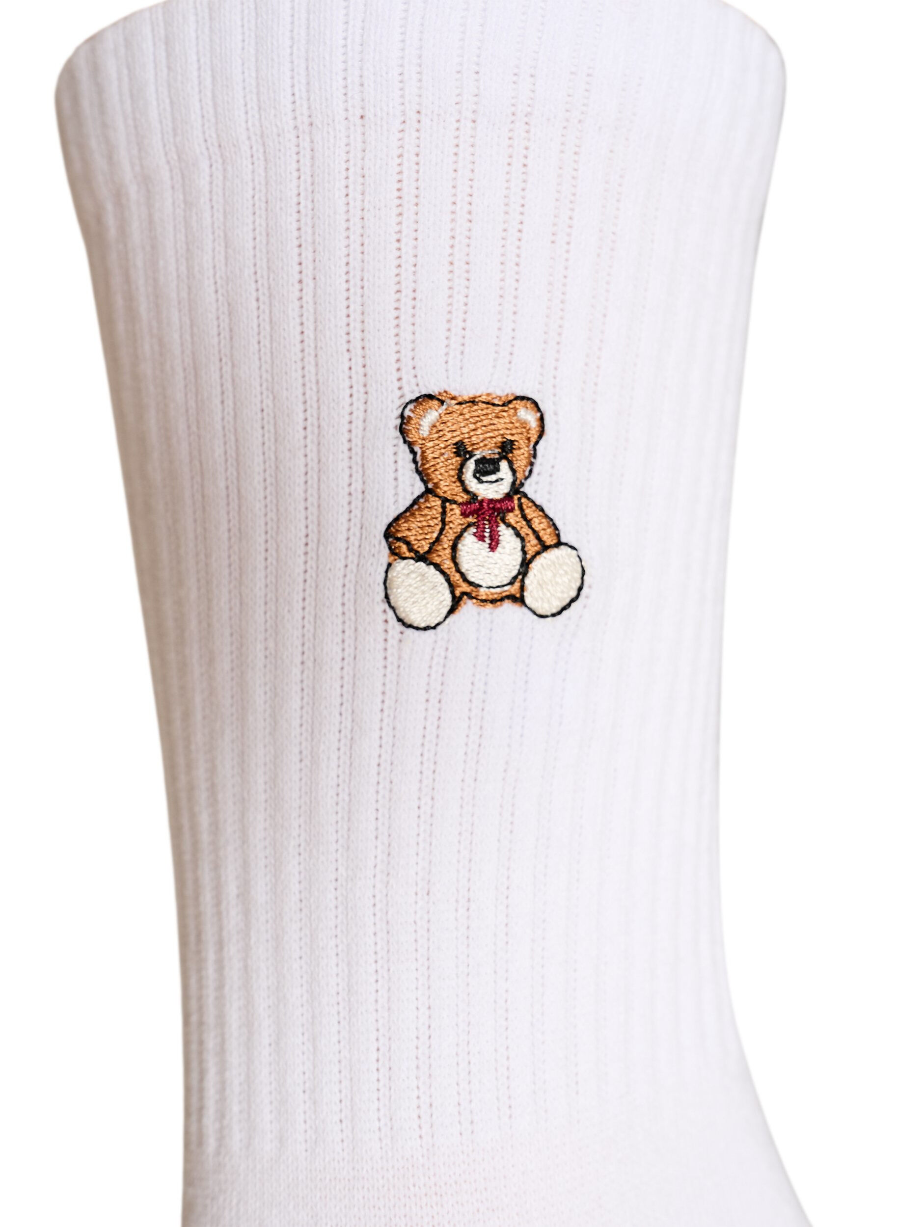 ZizziBomullssokker med m&oslash;nster, Hvit, Packshot image number 2
