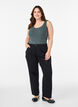 Ensfarget basic topp i bomull, Gr&oslash;nn, Model image number 1
