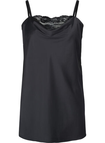 Support the breasts - Nattkjole med blonder, Black, Packshot image number 0