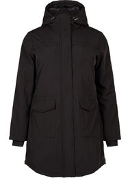 Vannavvisende softshell jakke med vattert fôr, Black