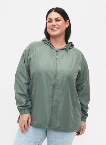 Kort jakke med hette og justerbar bunn, Laurel Wreath, Model image number 0