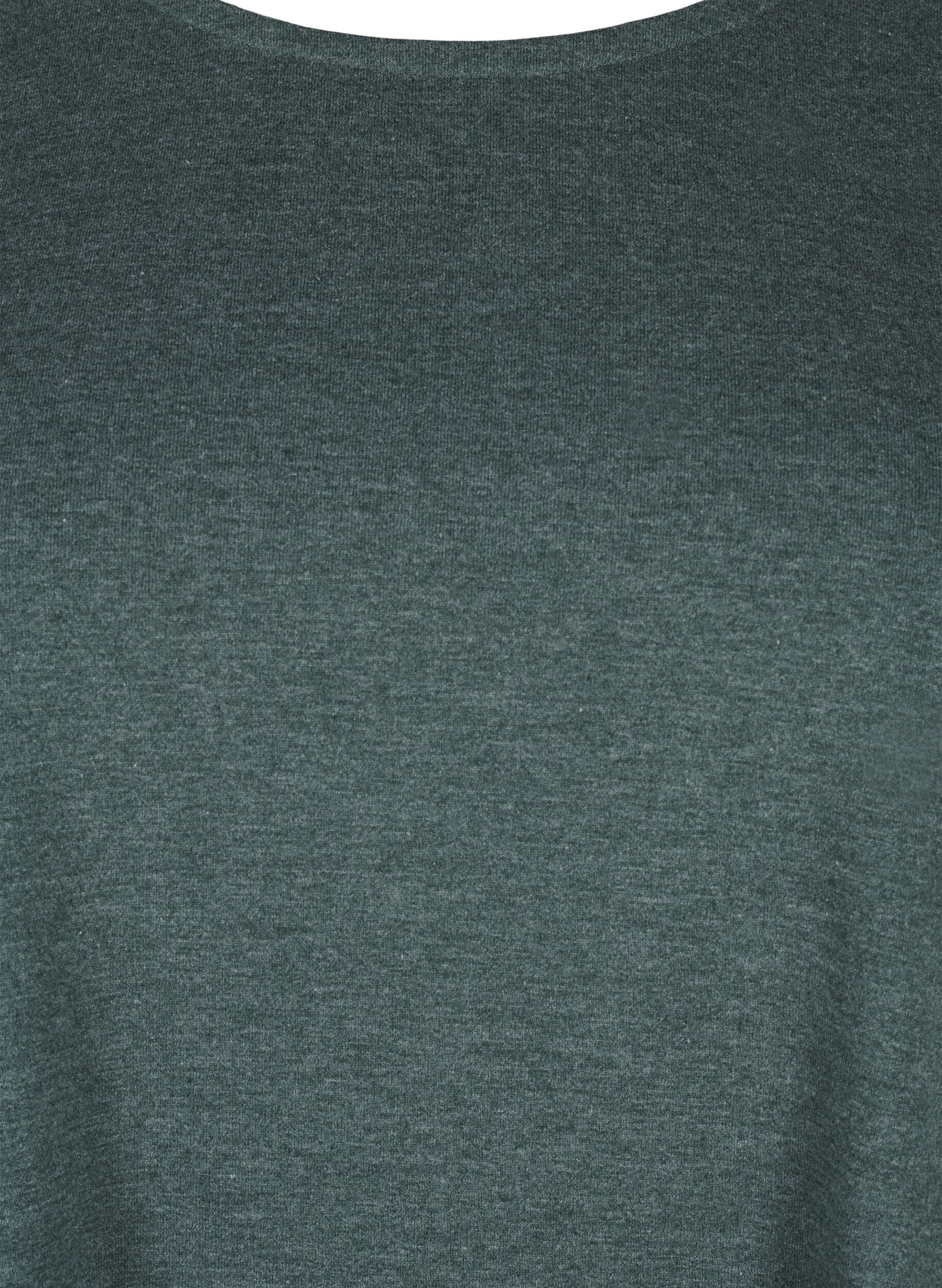 Zizzi Langermet T-skjorte med rund hals, Scarab Mel., Packshot image number 2