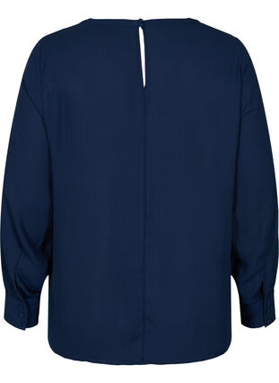 Bluse med lange ermer, Navy Blazer, Packshot image number 1