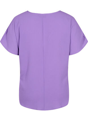 Kortermet bluse med rund hals, Deep Lavender, Packshot image number 1