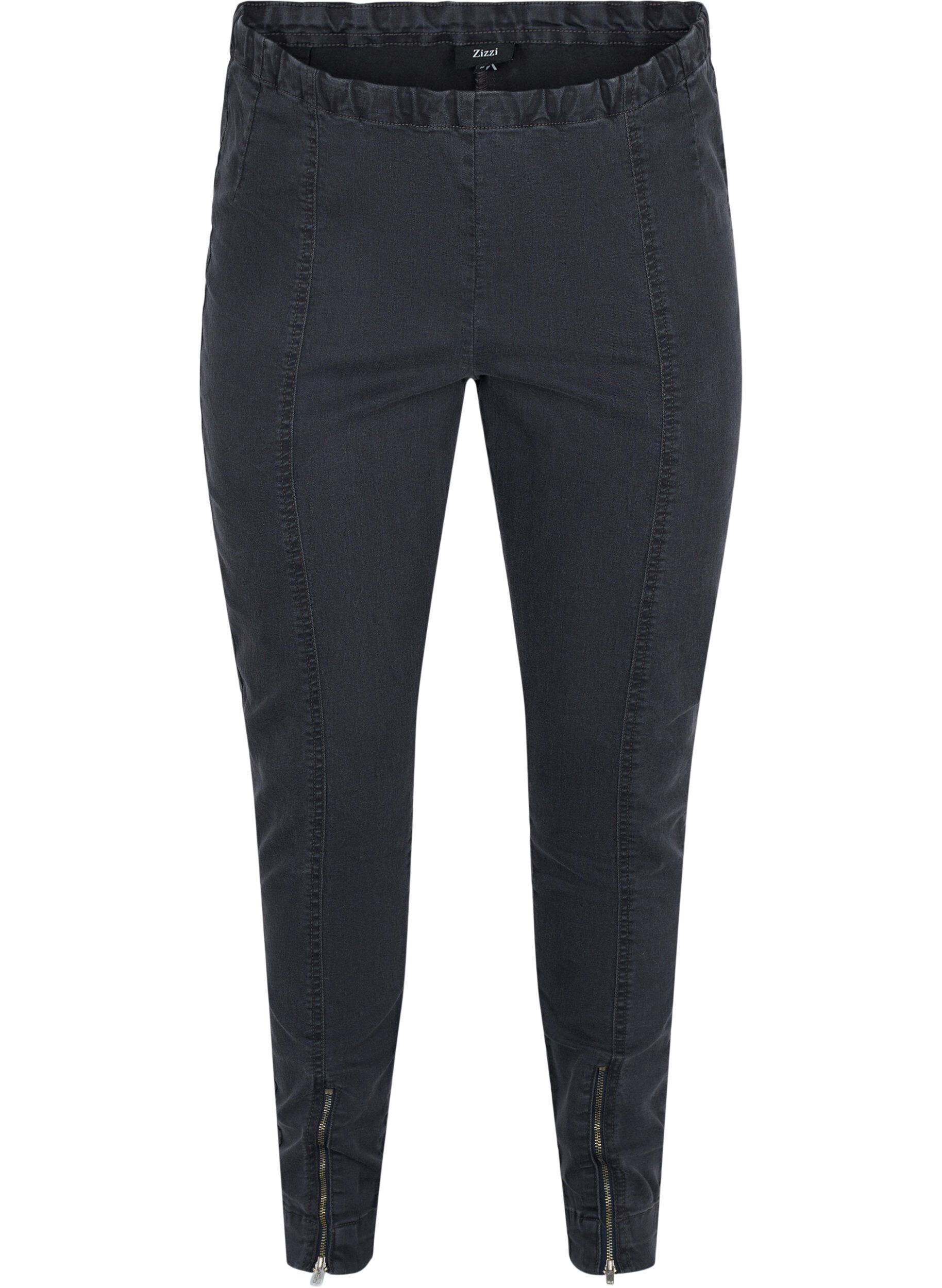Zizzi Jeggings med glidel&aring;sdetalj, Grey Wash, Packshot image number 0