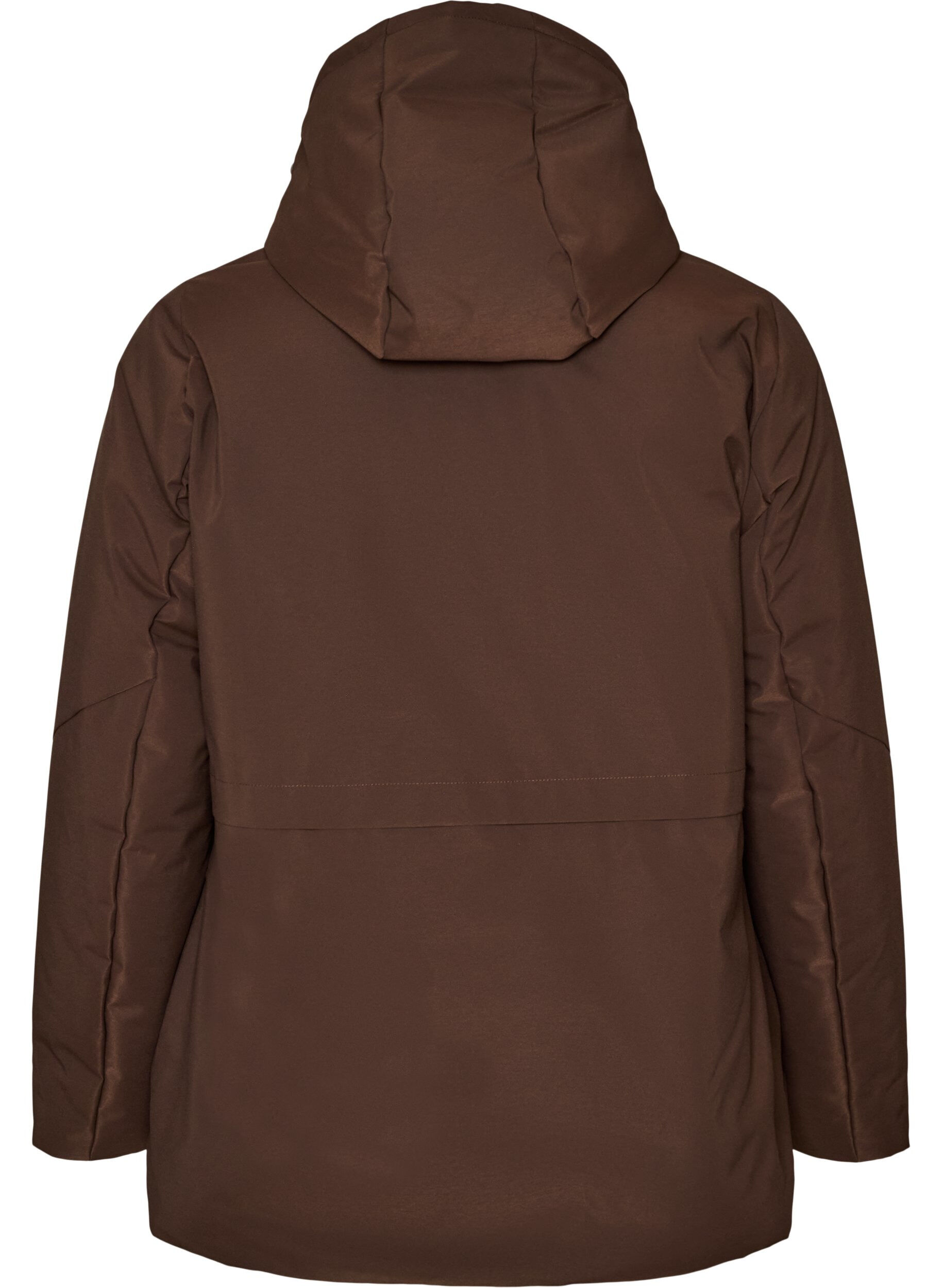 ZizziVinterjakke med hette og justerbar midje, Brun, Packshot image number 1