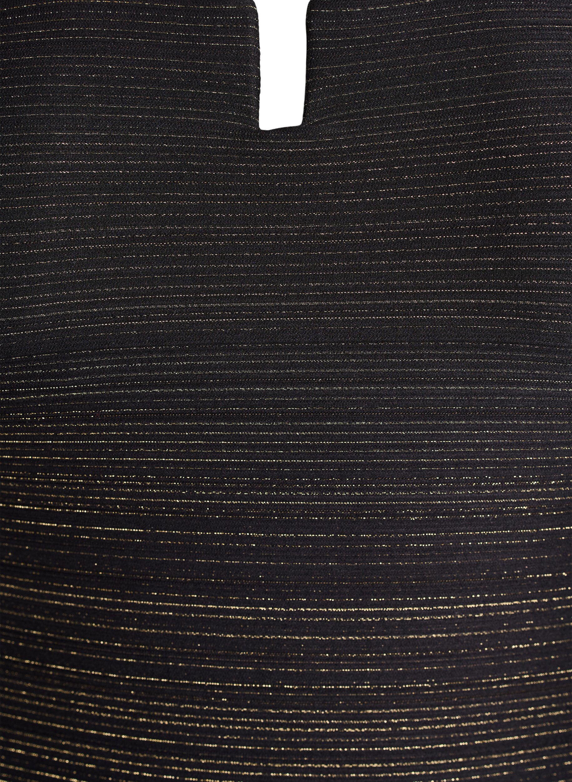 Zizzi Badedrakt med teksturert stripe og detalj foran, Svart, Packshot image number 1