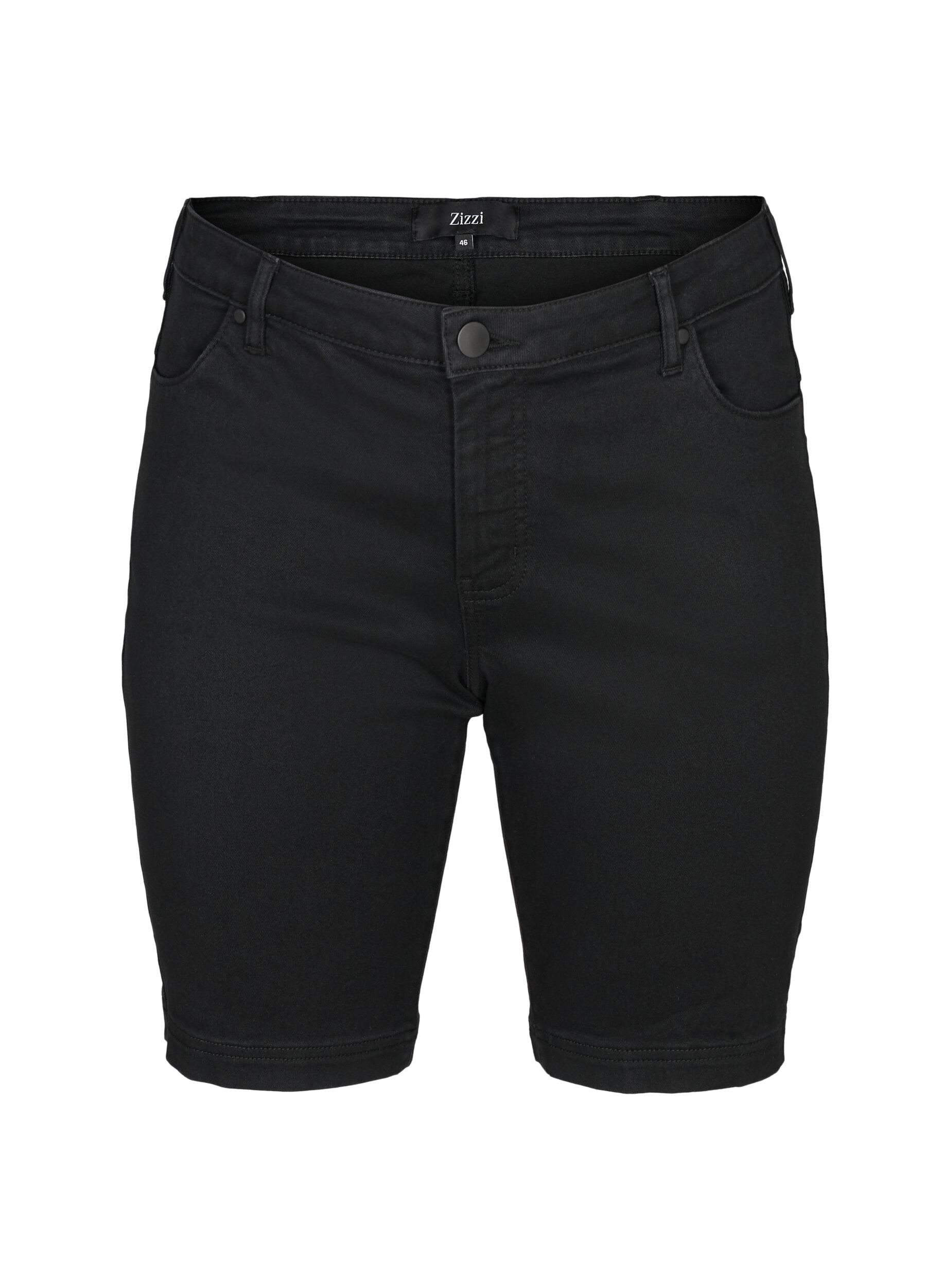 Slim fit Emily-shorts med normalh&oslash;y midje