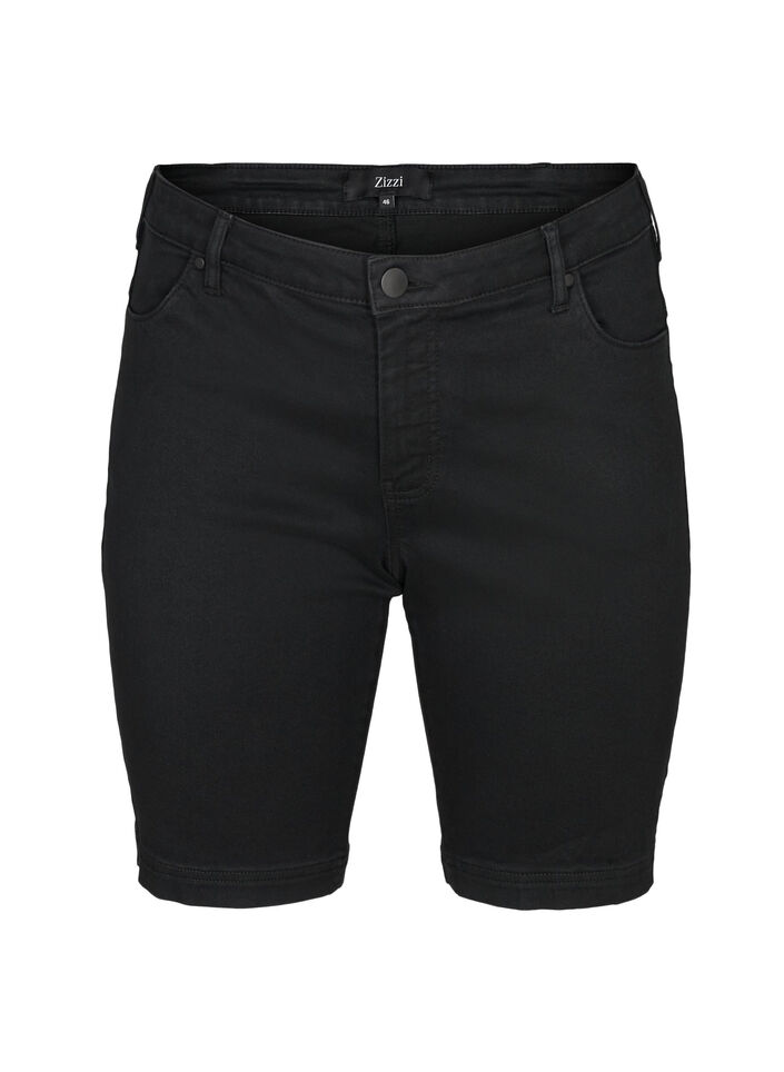 Slim fit Emily-shorts med normalh&oslash;y midje, Svart, Packshot image number 0