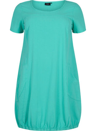 Zizzi Kortermet kjole i bomull, Grønn, Packshot image number 0