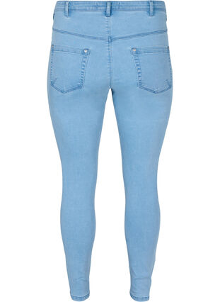 Cropped Amy jeans med glidelås, Light blue denim, Packshot image number 1