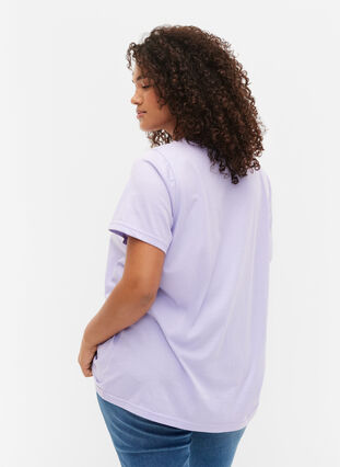 T-skjorte i bomull med mønsterdetalj, Lavender ARIZONA, Model image number 1