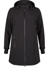 Softshell-jakke med avtagbar hette, Black