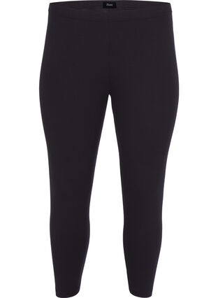 Zizzi Basis 3/4 leggings i viskose, Svart, Packshot image number 0