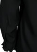 Bluse med lange ermer og volanger, Black, Packshot image number 3