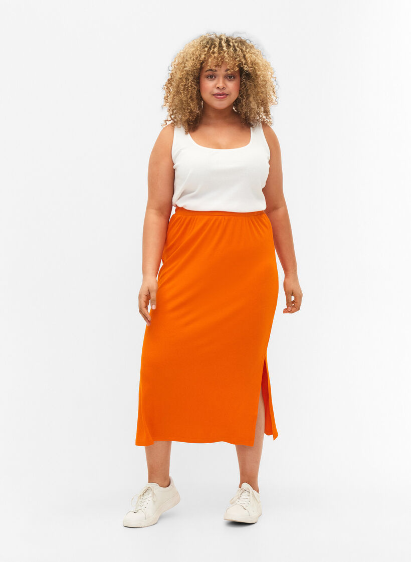 Basis tanktopp i en ribbet struktur, 2 stk., Black/Bright White, Model image number 2