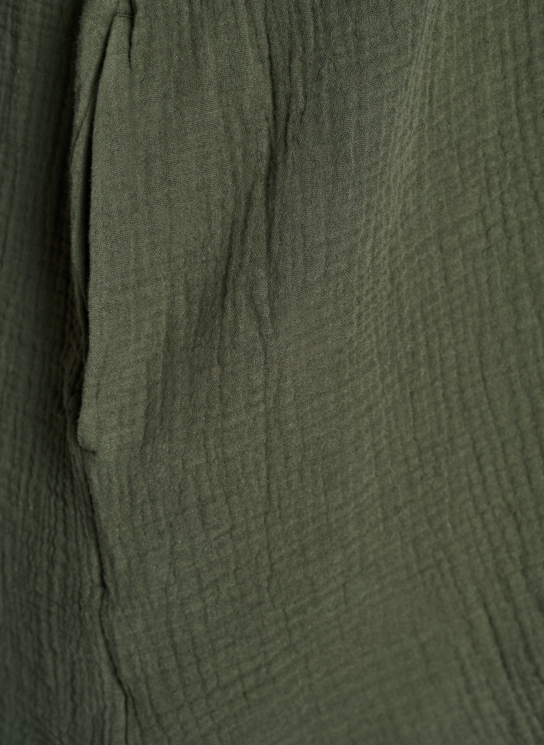 Zizzi Bomullsmuslin tunika med korte ermer, Gr&oslash;nn, Packshot image number 3