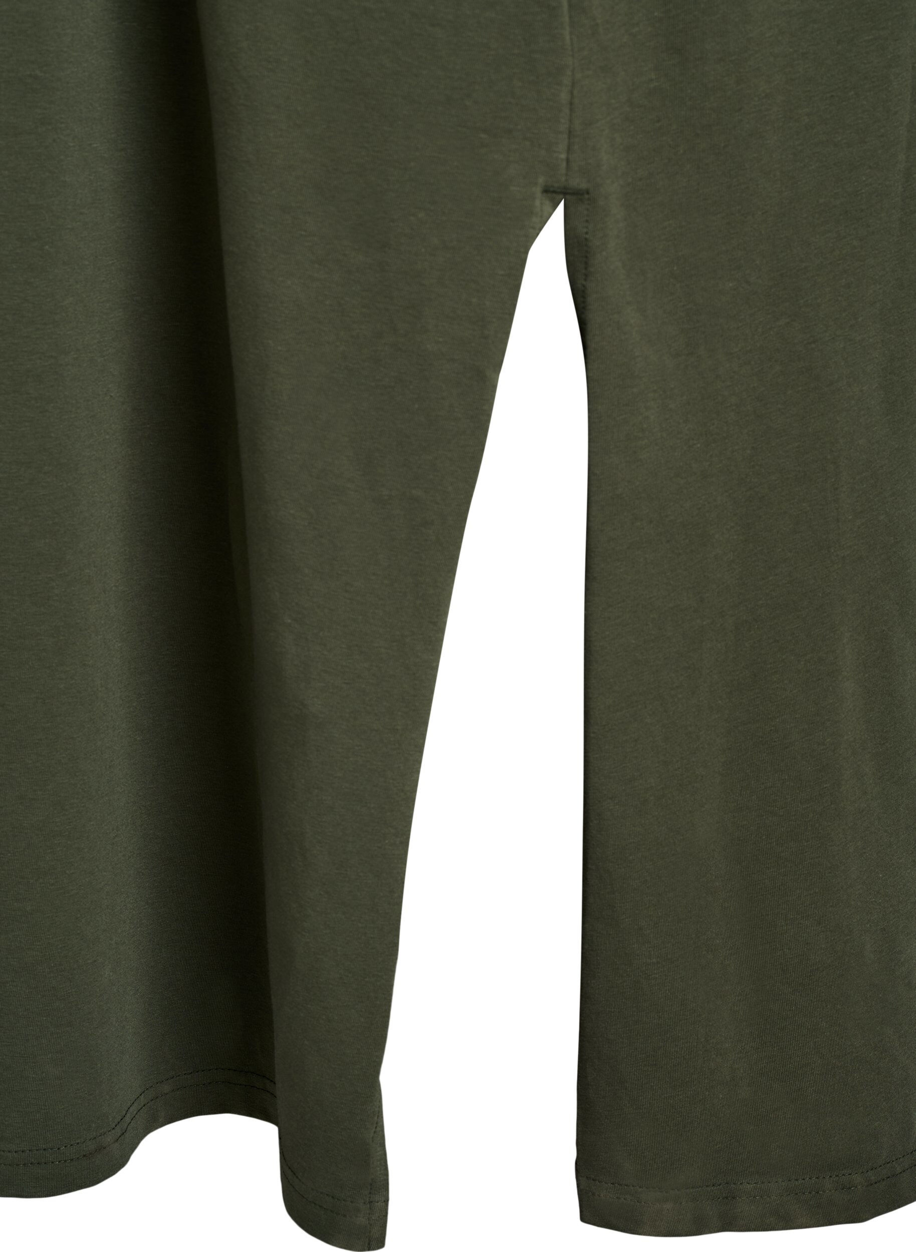 Zizzi Midikjole i bomull med korte ermer, Gr&oslash;nn, Packshot image number 3