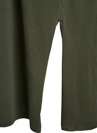 Zizzi Midikjole i bomull med korte ermer, Grønn, Packshot image number 3