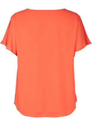 Bluse med korte ermer, Living Coral, Packshot image number 1